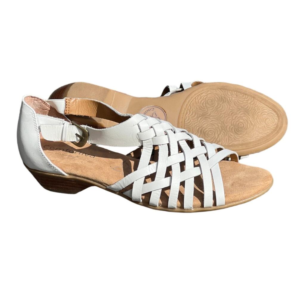 Comfortiva Women's •Rita• Huarache 8M White leather